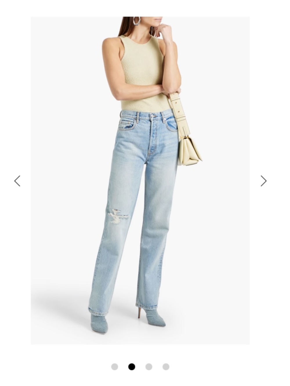EB DENIM Distressed high-rise straight-leg jeans Size 24 - Picture 2 of 9